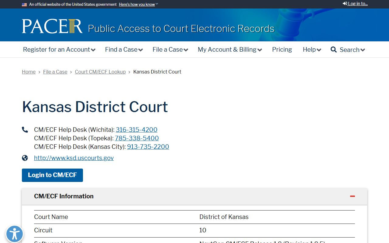 Pawnee County District Court federal separation and PACER lookup