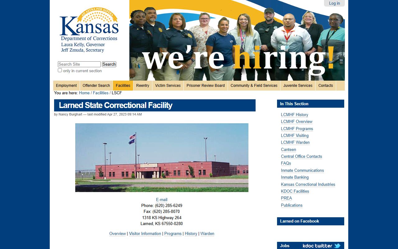 Pawnee County inmate search Larned State Correctional Facility source