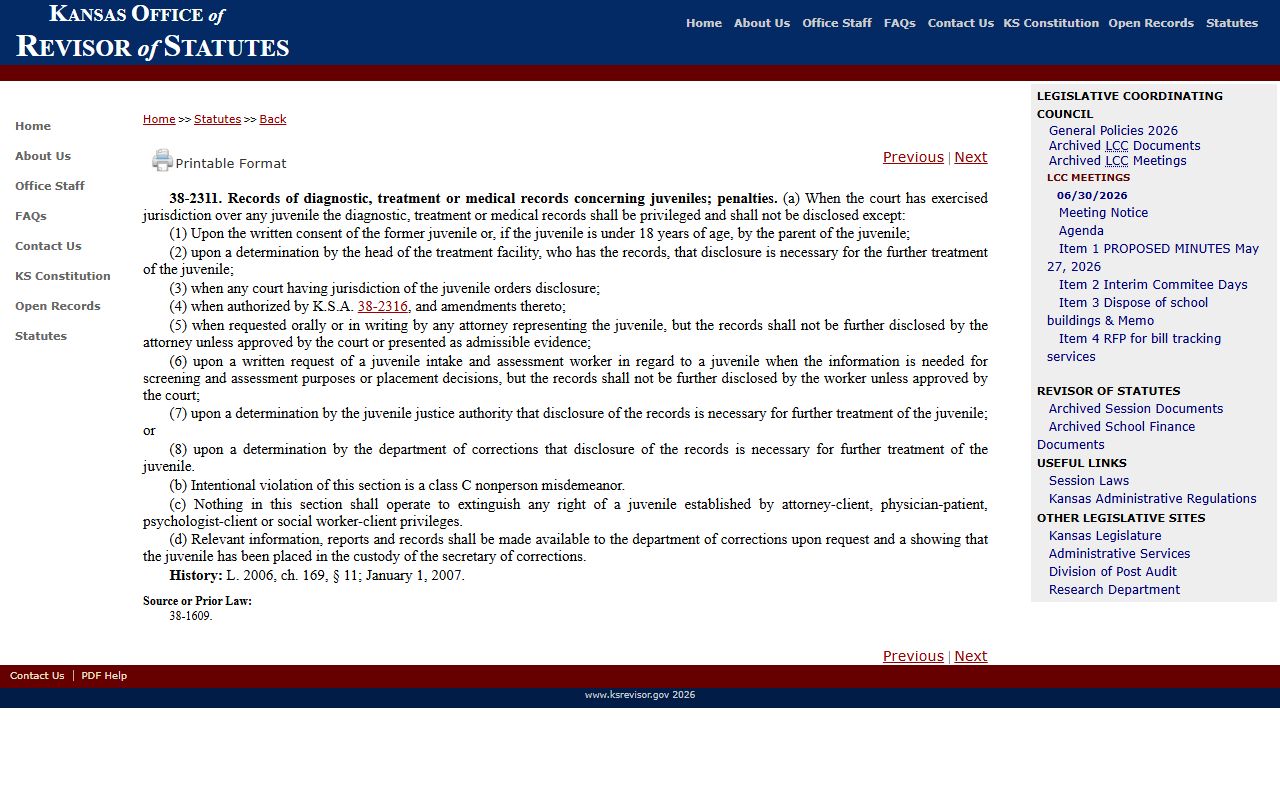 Pawnee County probate records Kansas juvenile confidentiality statute