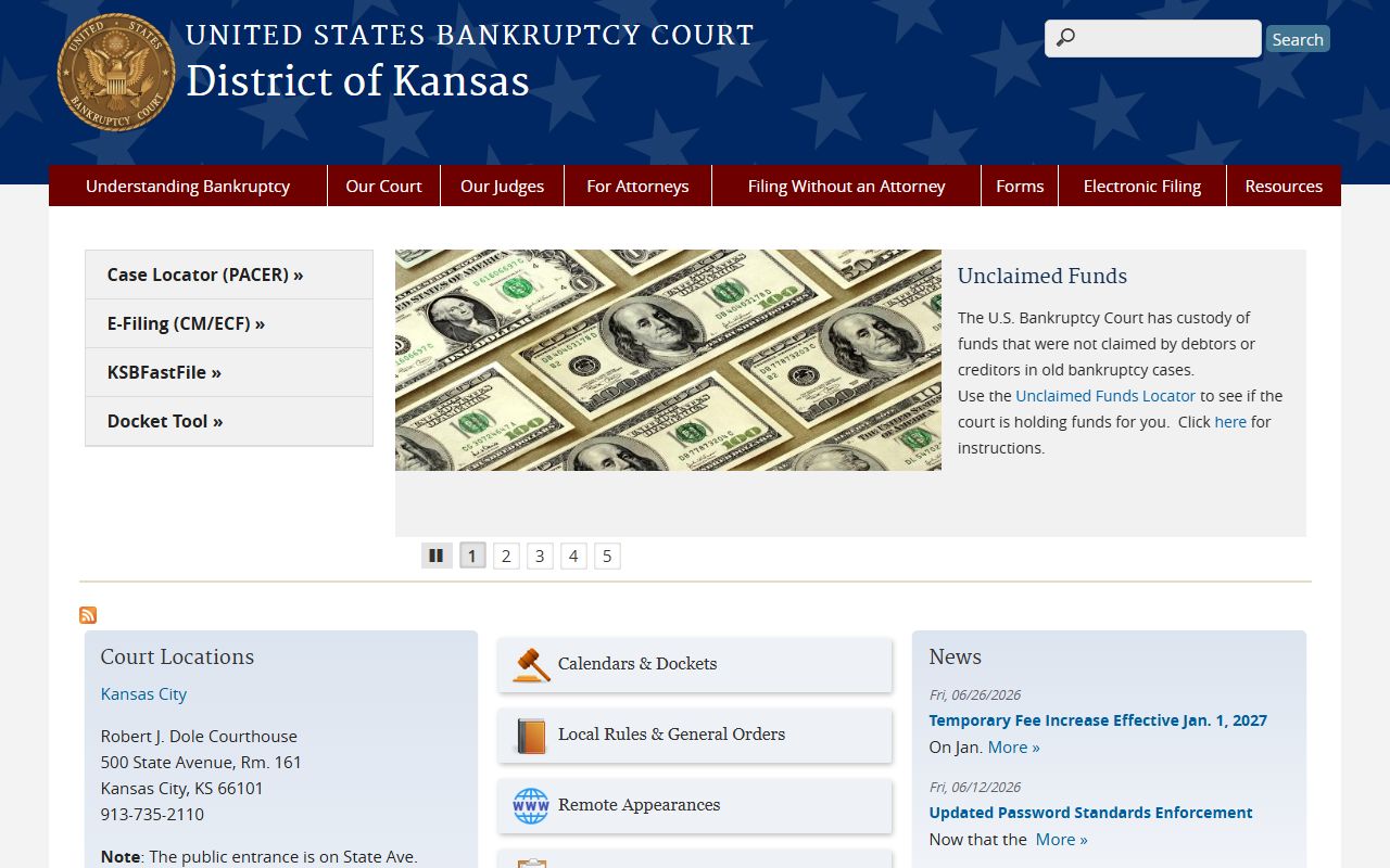Pawnee County probate records U.S. Bankruptcy Court for Kansas
